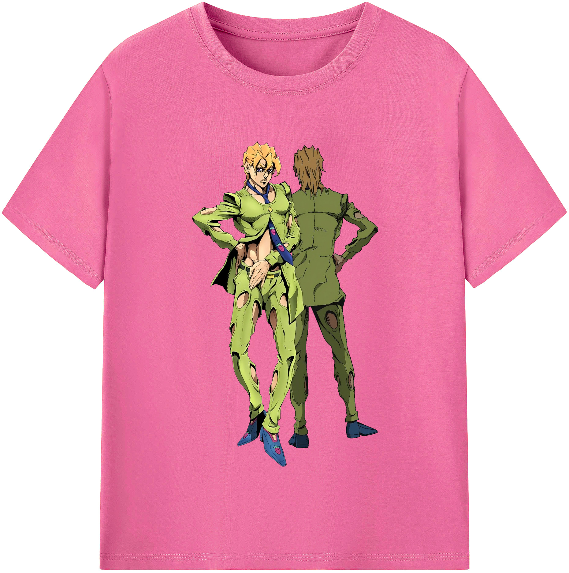 （画像用） ジョジョの奇妙な冒険 パンナコッタ?フー JoJo's Bizarre Adventure Pannacotta Fugo レディースカジュアルプリントTシャツ（綿100％）